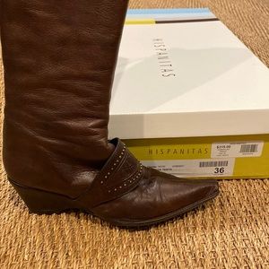 Hispanitas Chocolate Wedge Heel Boots